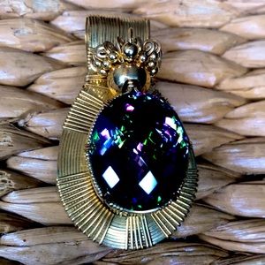 Starfire Designs Multi-colored Multi-faceted Stone Handmade Pendant, $250